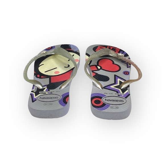 Havaianas x VOOZ ☼ Thong Flip Flop Sandals ☼ Decorative Crystalized Studs ☼ Grey - Picture 11 of 16